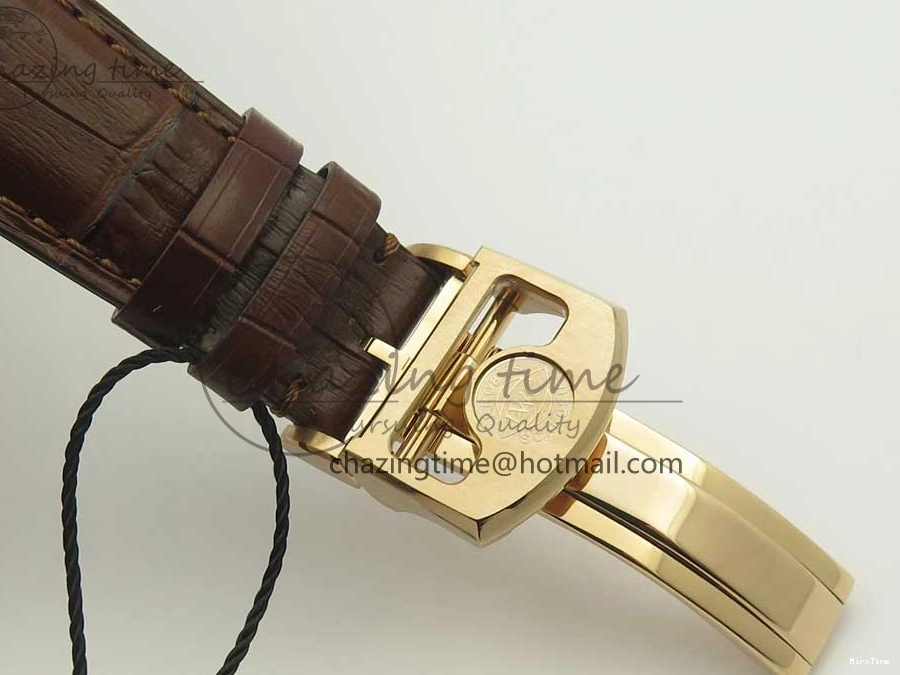 MIROTIME 0209 Portuguese Tourbillon IW504602 RG ZF Best Edition White Dial on Brown Leather Strap Stretchable 7178